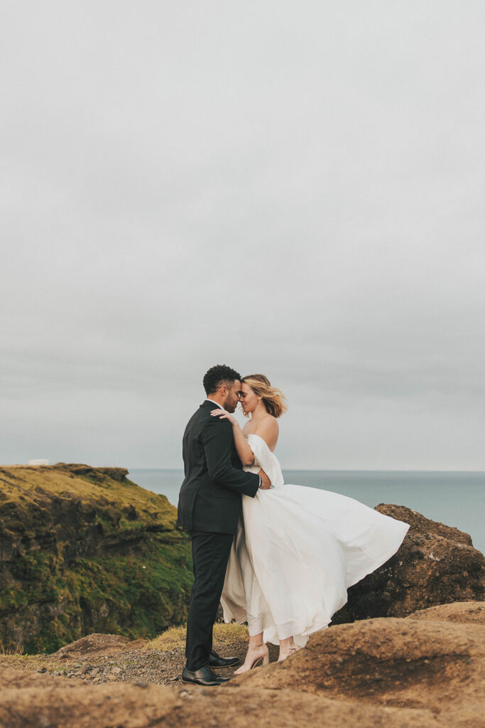 couple in iceland having a destination wedding
