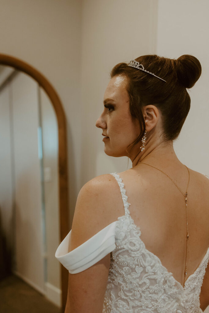 bride getting ready in Luxury Adventure Wedding Photography in Utah