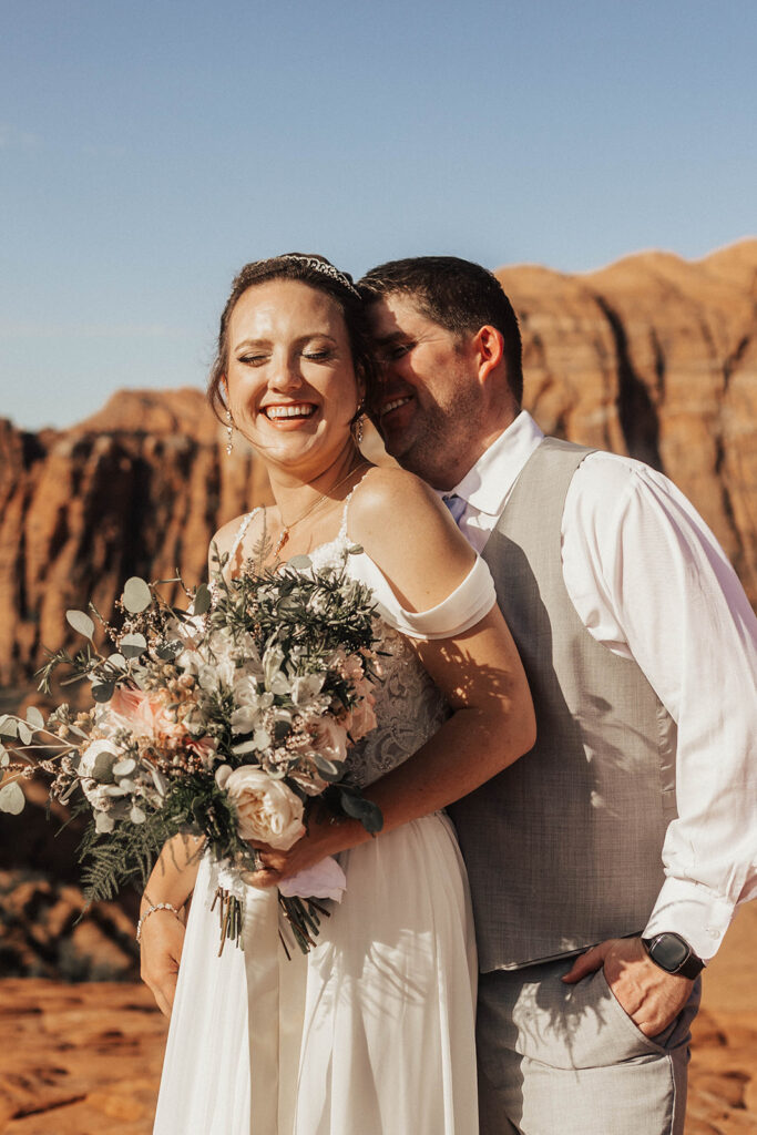 happy bride and groom - how to elope in moab