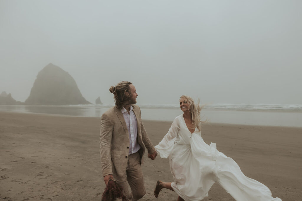 Cinematic Beach Elopement at Canon Beach, OR