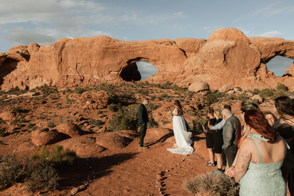 bride and groom at their intimate elopement ceremony