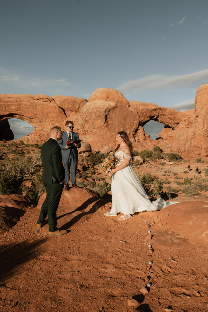 bride and groom at their Romantic and Adventurous Elopement ceremony  