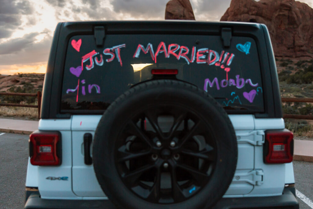 Romantic and Adventurous Elopement at Arches National Park in Moab