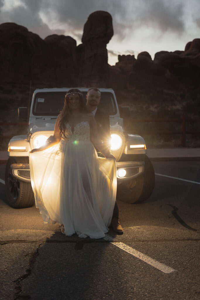 beautiful couple after their intimate elopement