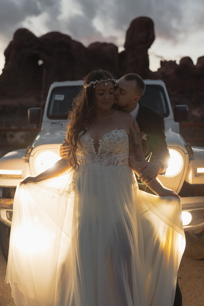 bride and groom at their intimate elopement