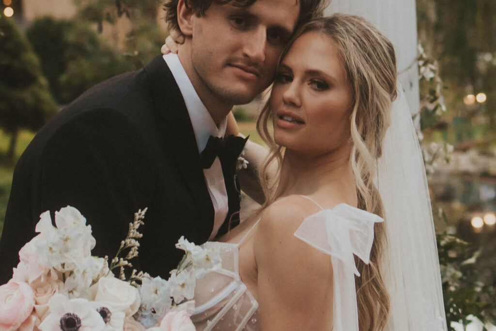 cute portrait of the bride and groom