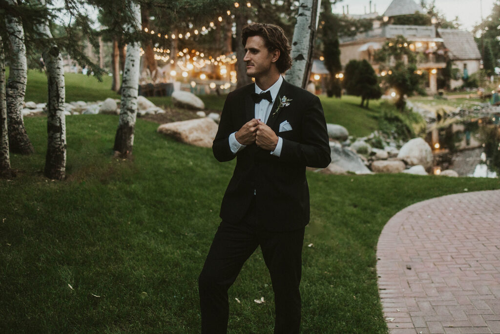 groom at his Luxurious and Adventurous Wedding