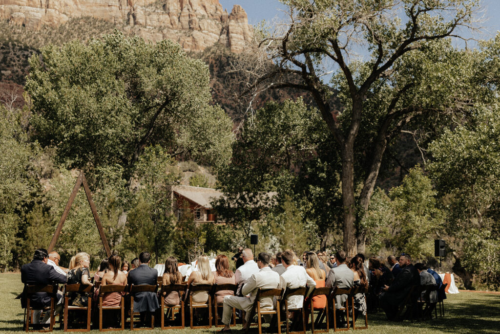 guests at the elegant and adventurous wedding ceremony 