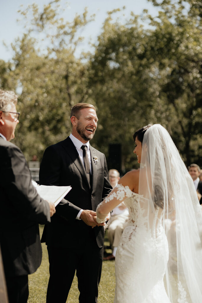 bride and groom at their wedding ceremony