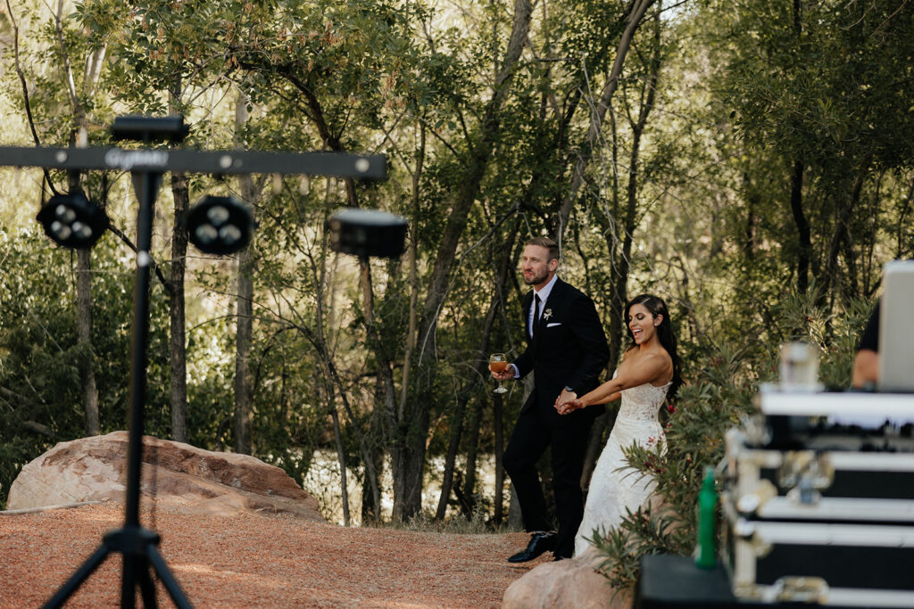 bride and groom at their wedding reception