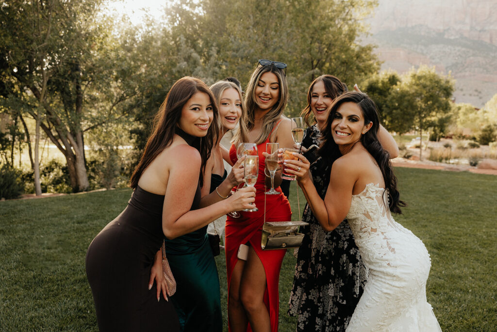 portrait of the bride and her friends