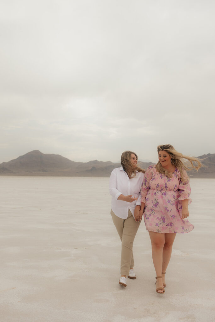 couple walking around during their elopement photoshoot