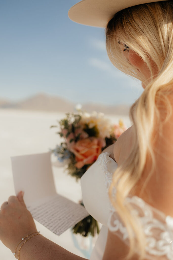 couple reading their vows