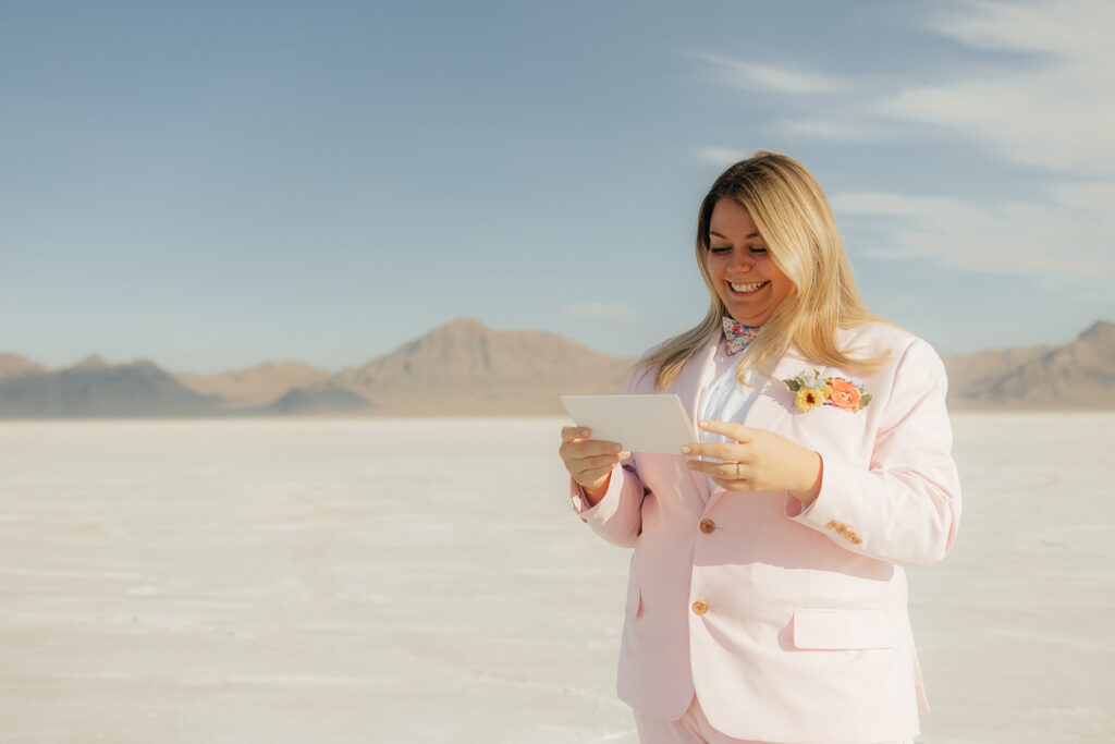 Playful Elopement at Bonneville Salt Flats