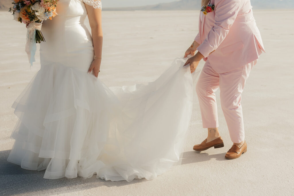 Playful Elopement at Bonneville Salt Flats