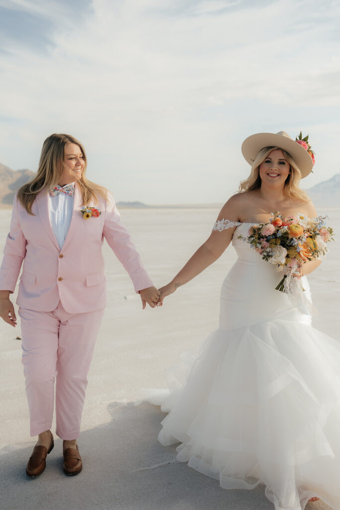 newly eloped couple at their salt lake city elopement 