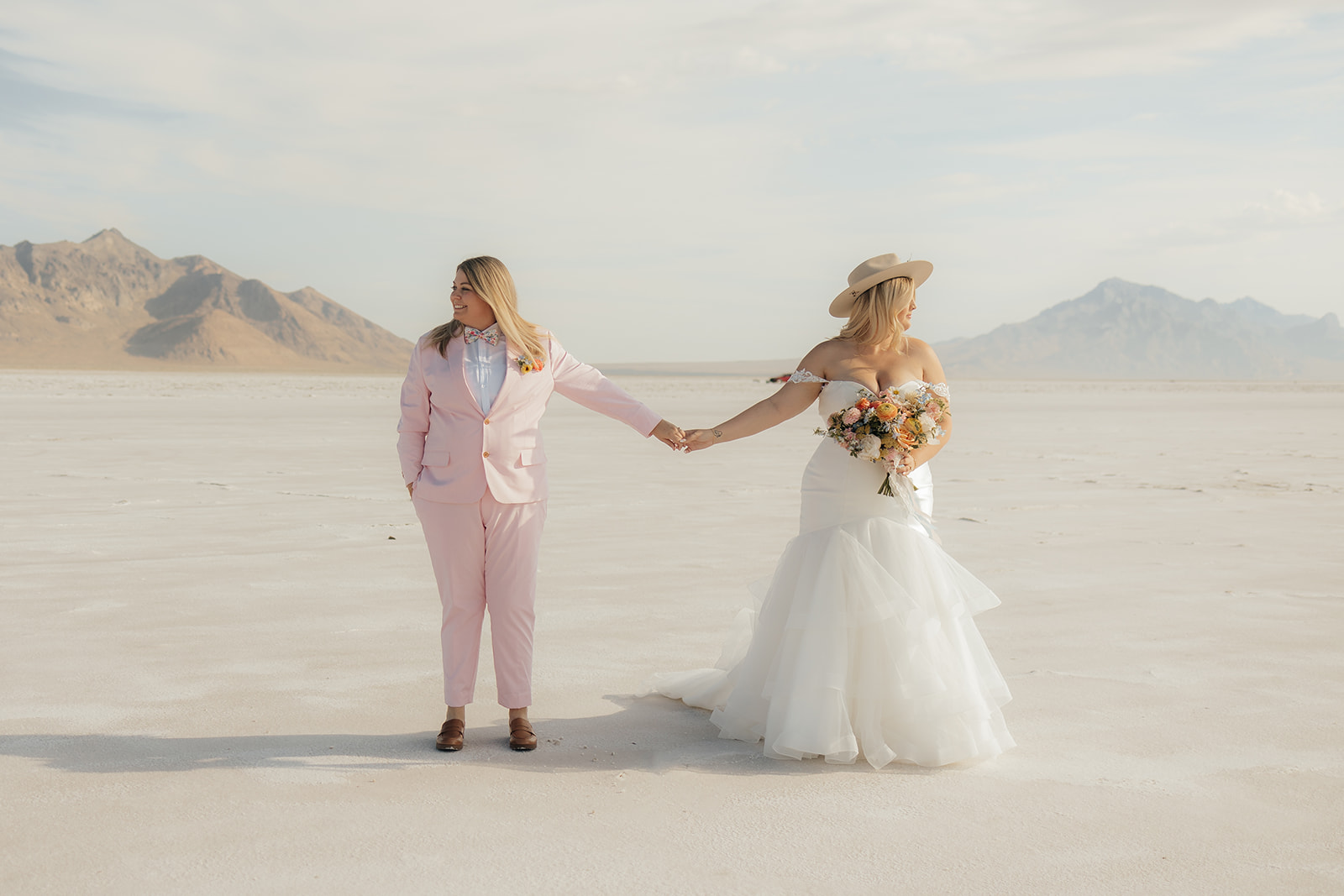 Playful Elopement at Bonneville Salt Flats