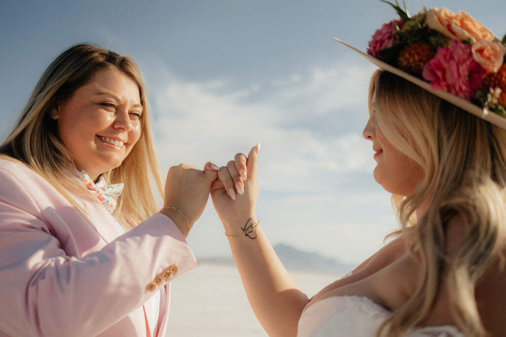 beautiful couple holding hands