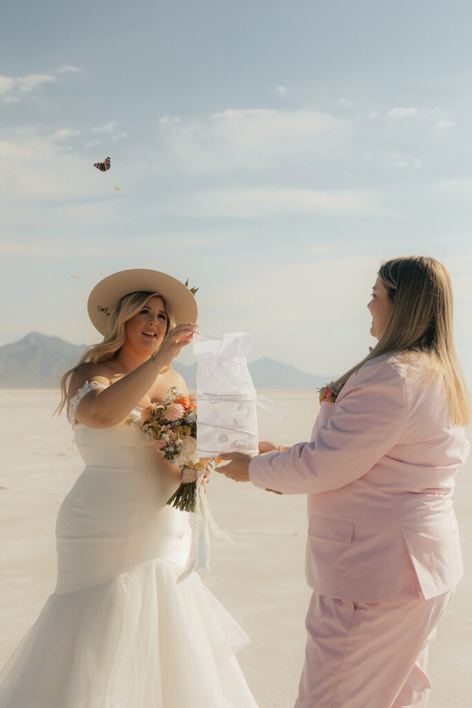 Playful Elopement at Bonneville Salt Flats