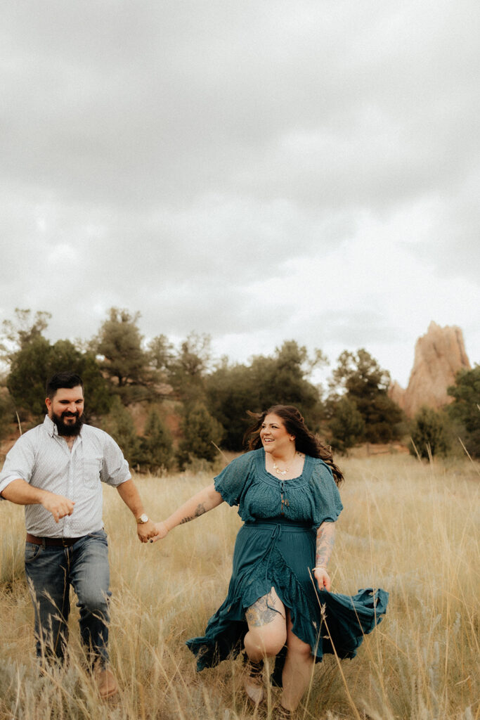 cute couple laughing during their session