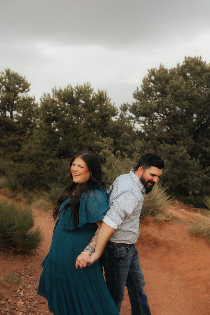 couple playing during their photoshoot