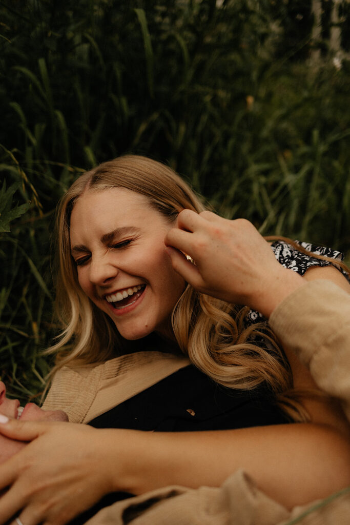 couple laughing during their photoshoot