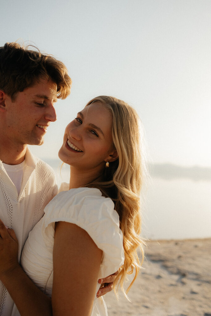 couple laughing during their photoshoot