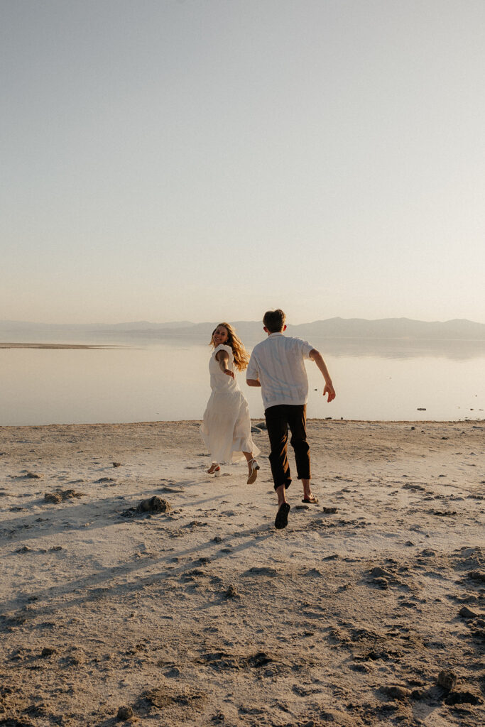 couple playing during their photoshoot