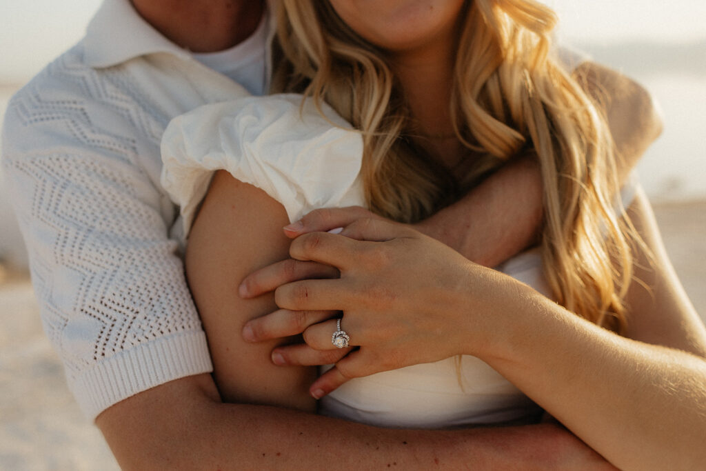 closeup of the engagement ring 