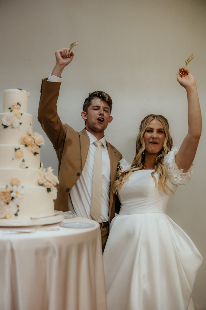 happy couple at their reception party