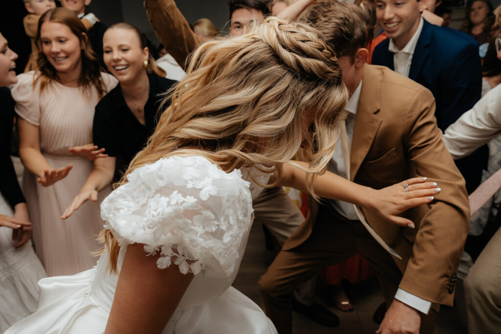 guests dancing at the reception