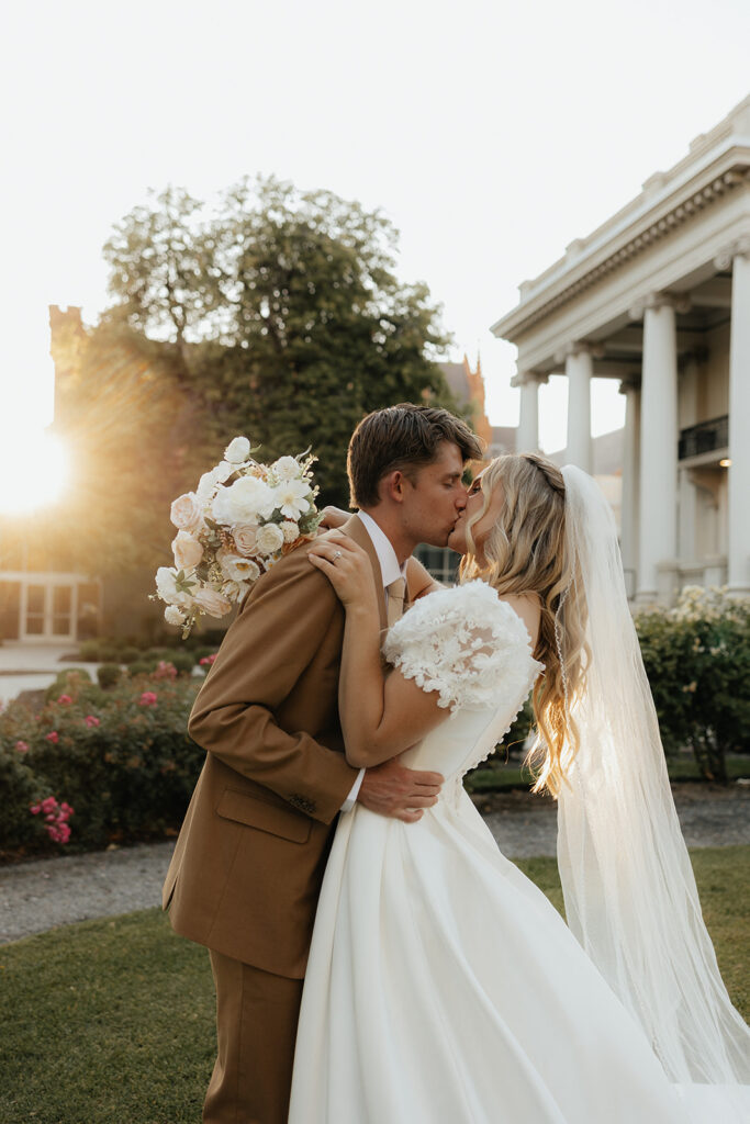 picture of the bride and groom during their photoshoot