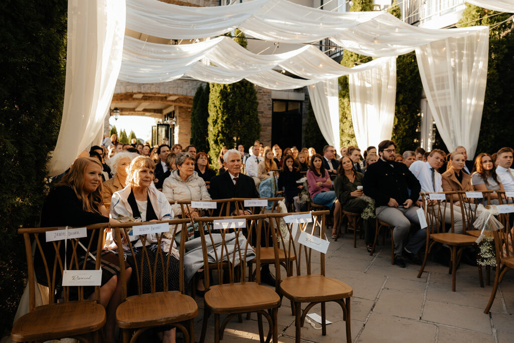 guests at the luxurious wedding ceremony
