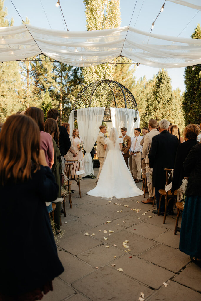 Bride walking down the aisle