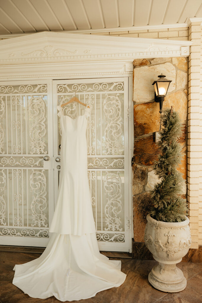 stunning closeup shot of the wedding dress