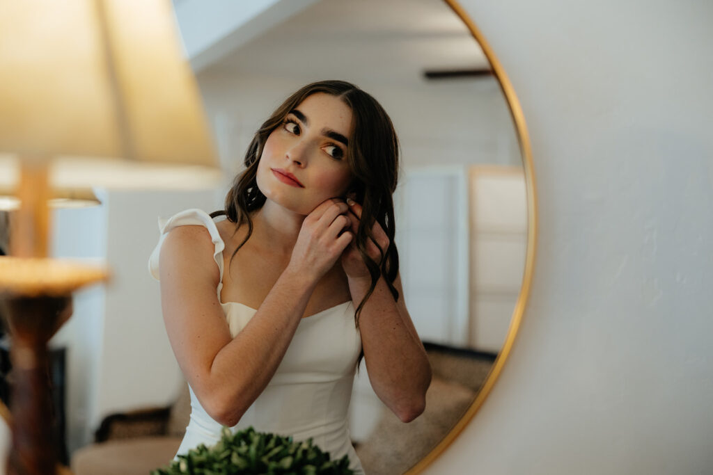 cute picture of the bride before the ceremony