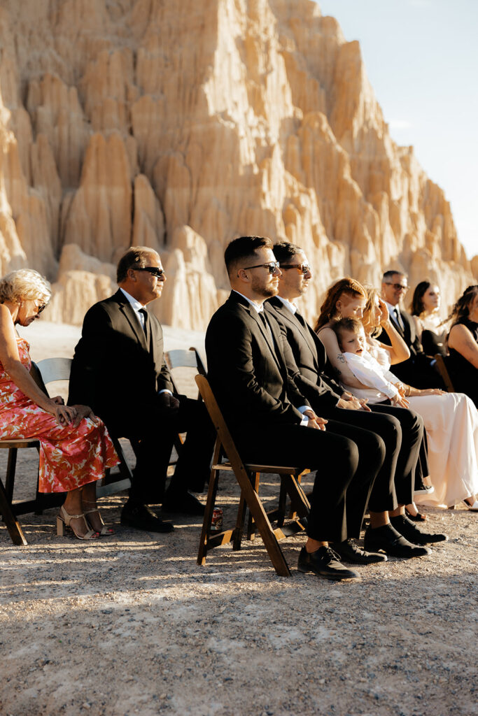 wedding guests at the intimate ceremony