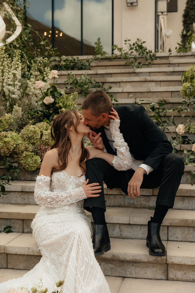 Happy couple of their dream Utah wedding