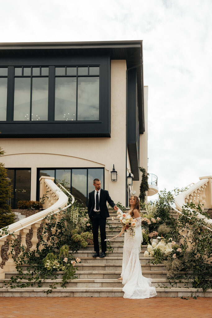 cute couple holding hands during their photoshoot