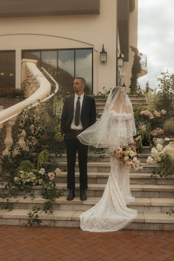 newlyweds at their dream wedding venue