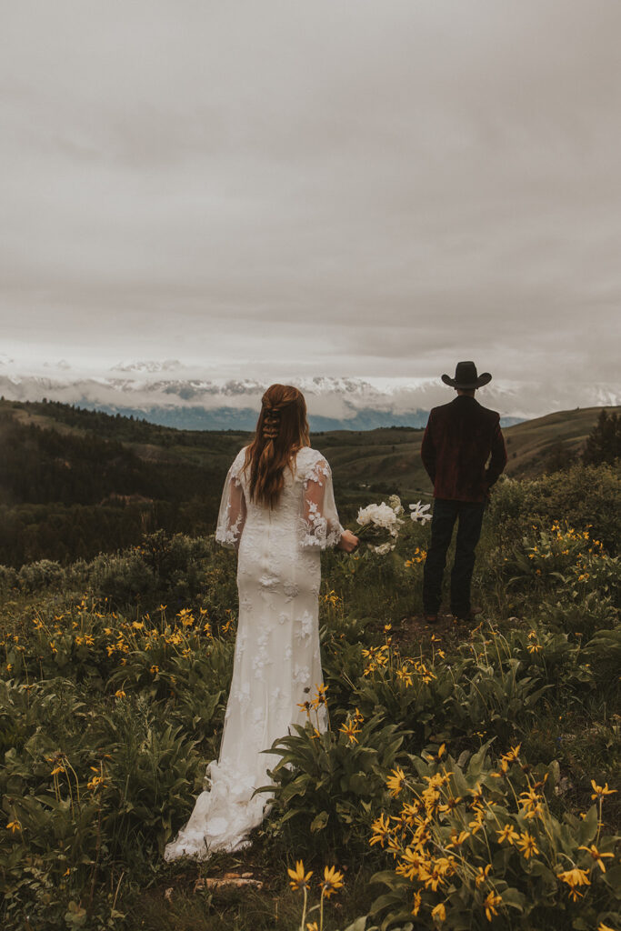 couple hugging during their bridal portraits