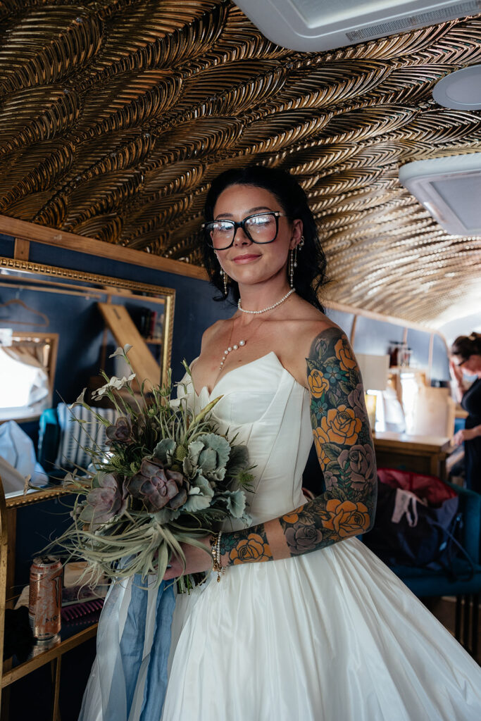 stunning picture of the bride before her ceremony
