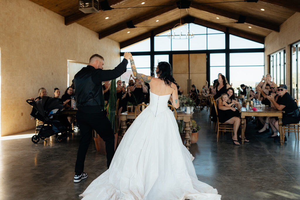 couple at their wedding reception