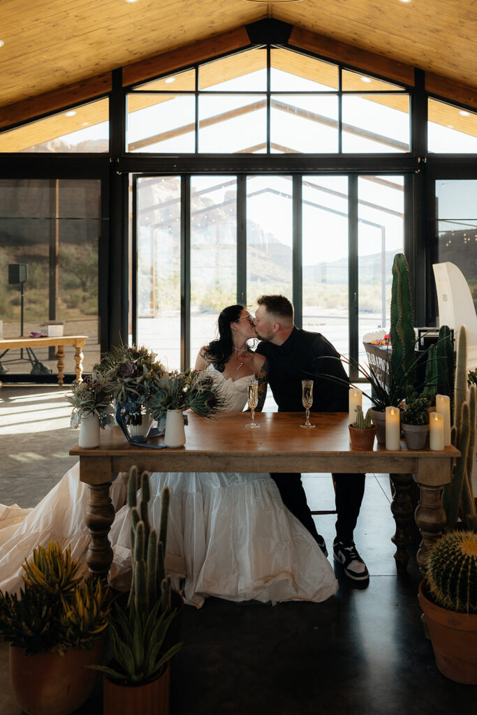 happy couple at their reception party