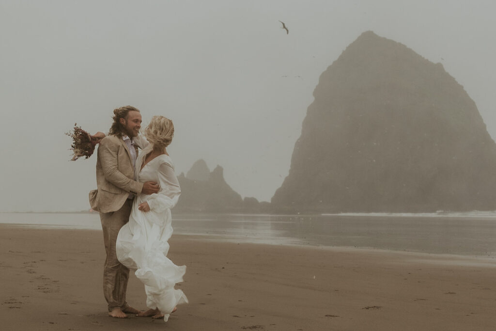 cute couple at their dream adventurous elopement