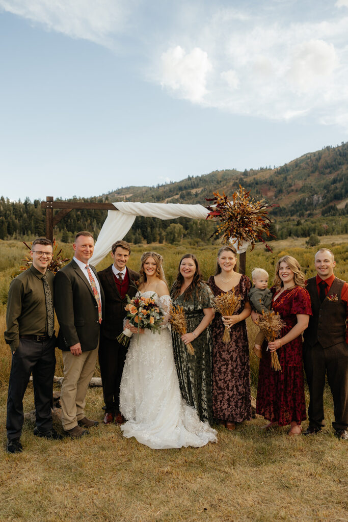 cute picture of the newlyweds with their friends