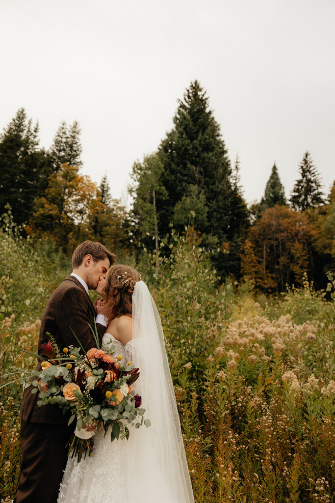 Golden Fall Mountains & Intimate Vows: Casey + Abby’s Snow Basin Utah Elopement