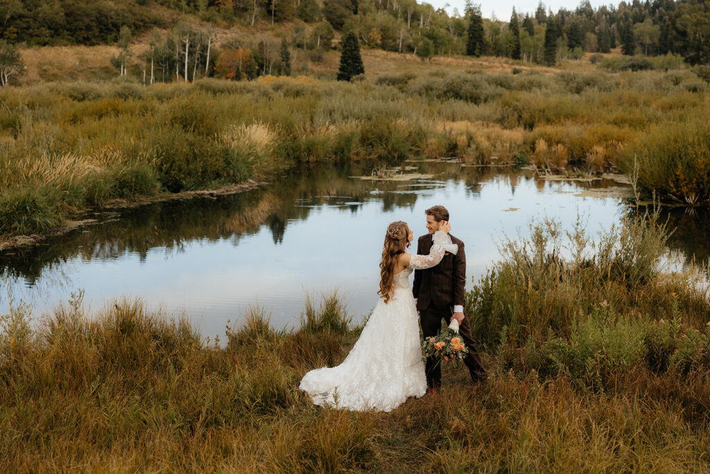 Golden Fall Mountains & Intimate Vows: Casey + Abby’s Snow Basin Utah Elopement