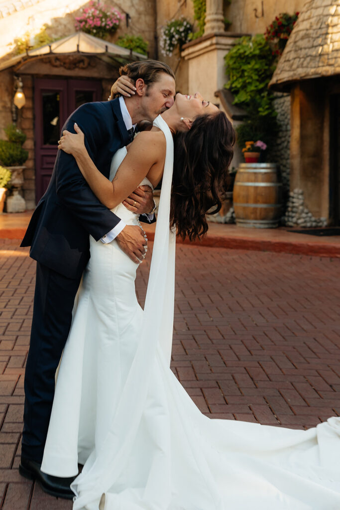 fun and elegant bridal portraits of the newlyweds