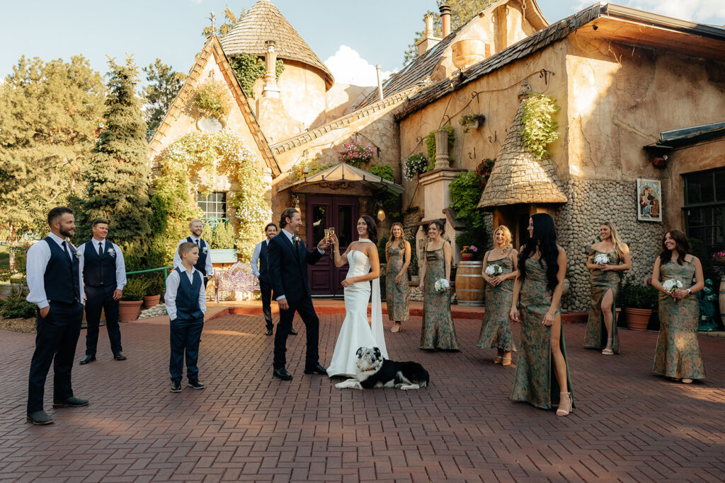 stunning picture of the bride and groom with their bridal party